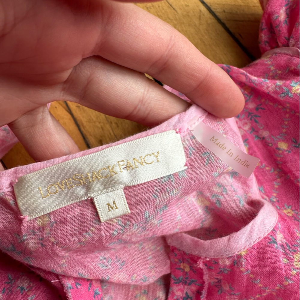 LoveShackFancy Pink Ruffle Mini Dress - Picture 5 of 6